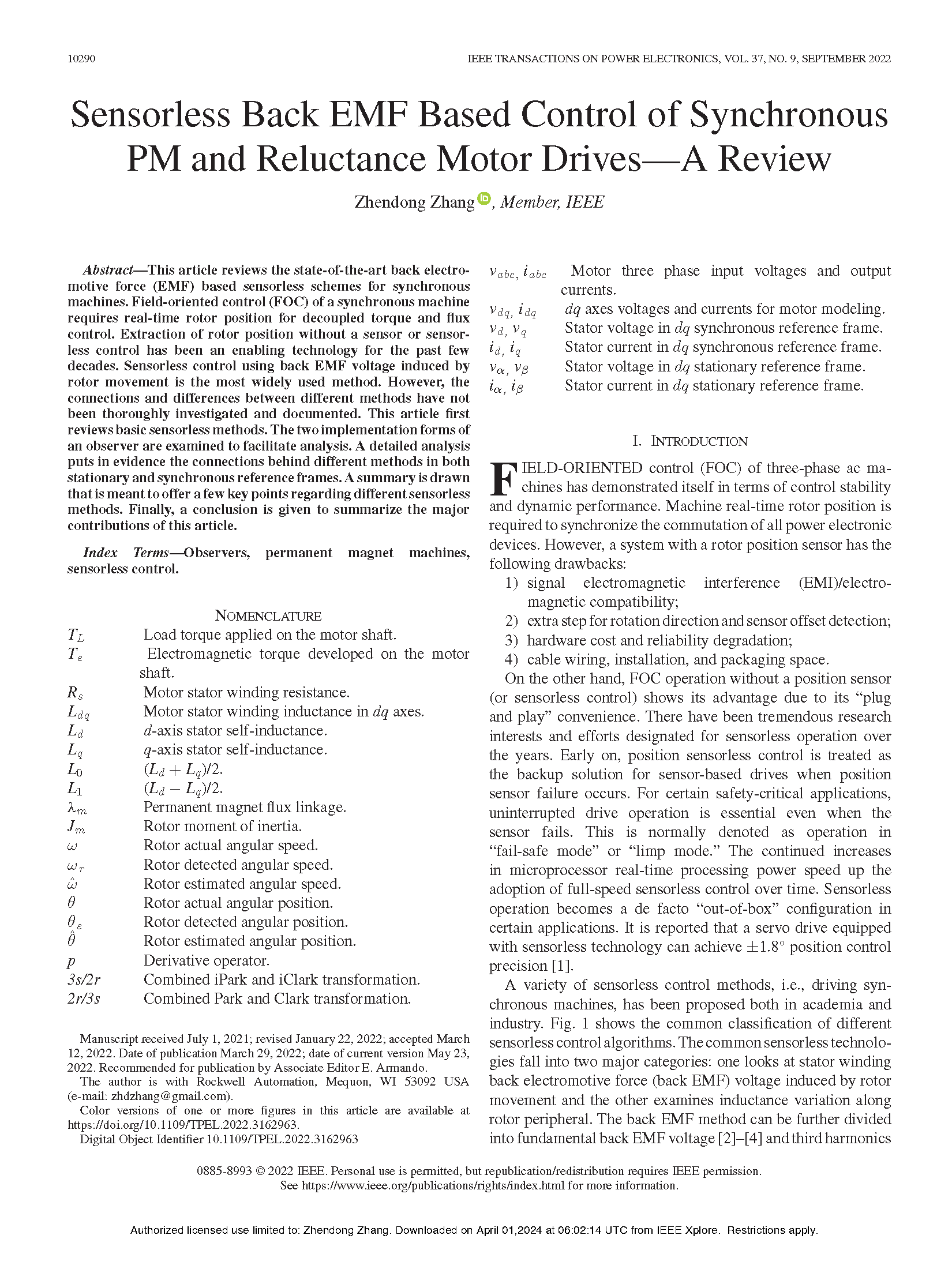first page of paper